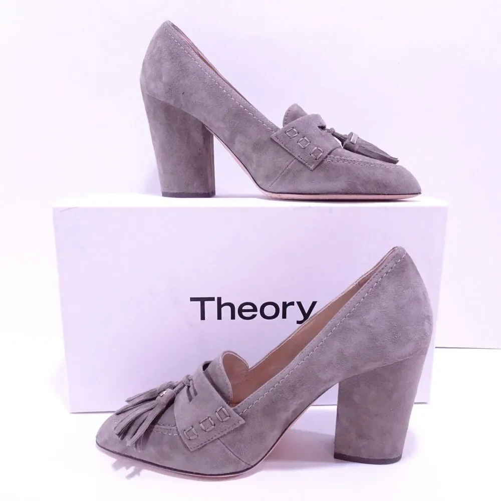 Theory grey suede